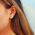 Retro 18k Gold Plated Sterling Silver Hoop Emerald Earrings